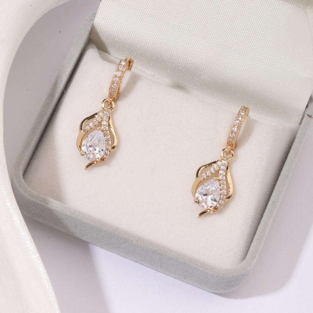 1 пара стильных сережек-подвесок с геометрическим узором из циркония для женщин, серьги золотого цвета, ювелирные изделия, аксессуары для свадебной вечеринки