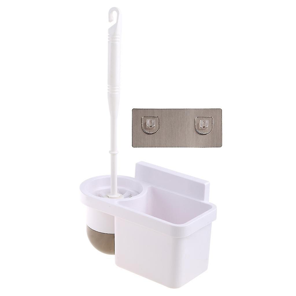 Wall Mount Toilet Brush Storage Holder Set Garbage Bag Cleaning Liquid Box