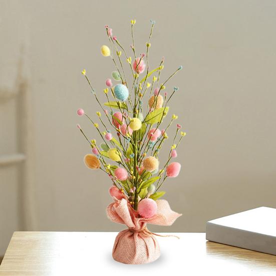 18-дюймовое красочное пасхальное яйцо-дерево со стабильным основанием, гибкая ветка, счастливая Пасха, маленькое настольное искусственное растение, весеннее украшение, праздничный подарок