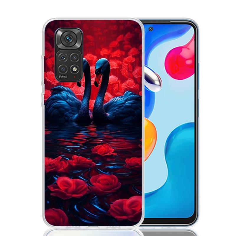 Black Swan Noble Phone Case For Xiaomi Redmi Note 15 14 13 12S 12 Pro Plus 11S 11E 11 11T 10S 10 Art Soft Pattern Cover Redmi No