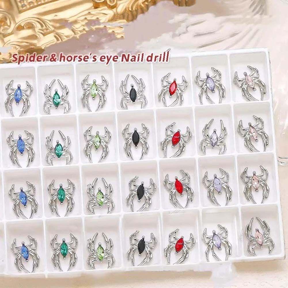 5pcs/set Nail Art Decorations Halloween Spider Nail Rhinestones Manicurist