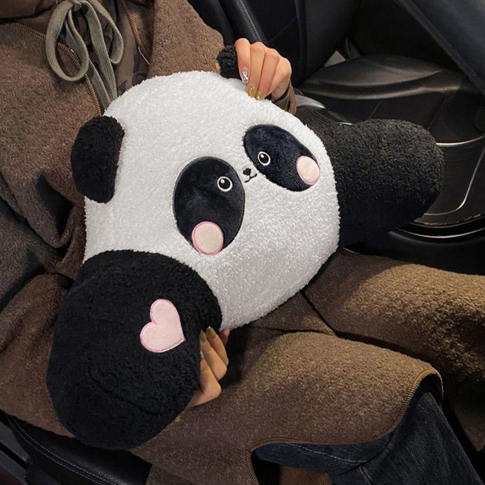 Plush Panda Auto Waist Support Cushion Heart Panda Car Headrest Cute   Car Accessories