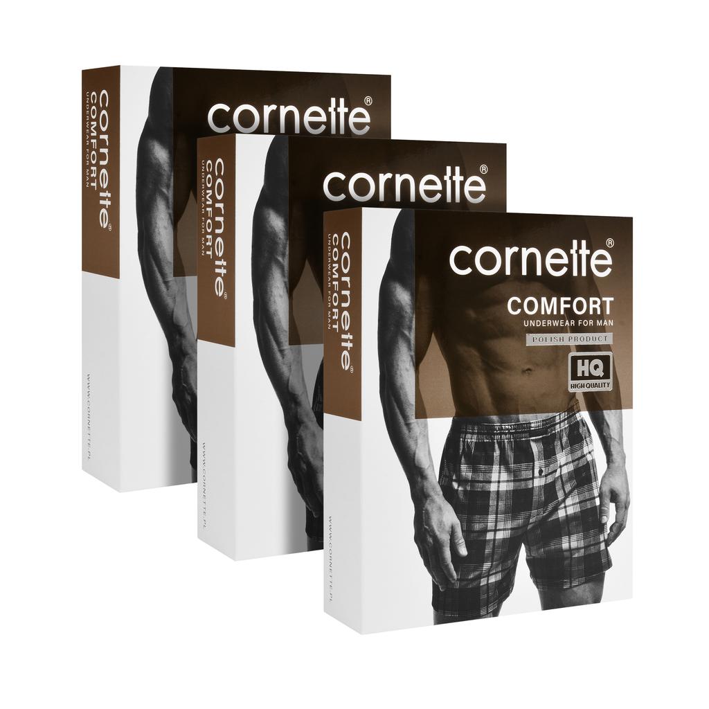 Cornette Boxer Shorts Loose Cotton Checkered BM222 Comfort 3 Pack