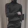 Men's Trendy Striped Slim Turtleneck Sweater for Autumn & Winter