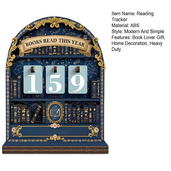 Yousheng Книга Прочитано в этом году Счетчик Деревянный Трекер Достижения Цели Чтения с Цифрами Украшение Книжной Полки Подарок для Любителей Книг Книжного Червя