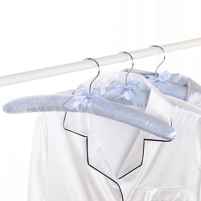 1PC Clothes Shop Clothes Hanger Silk Wrapped Storage Holder Sponge Hangers Padded Hanger Satin