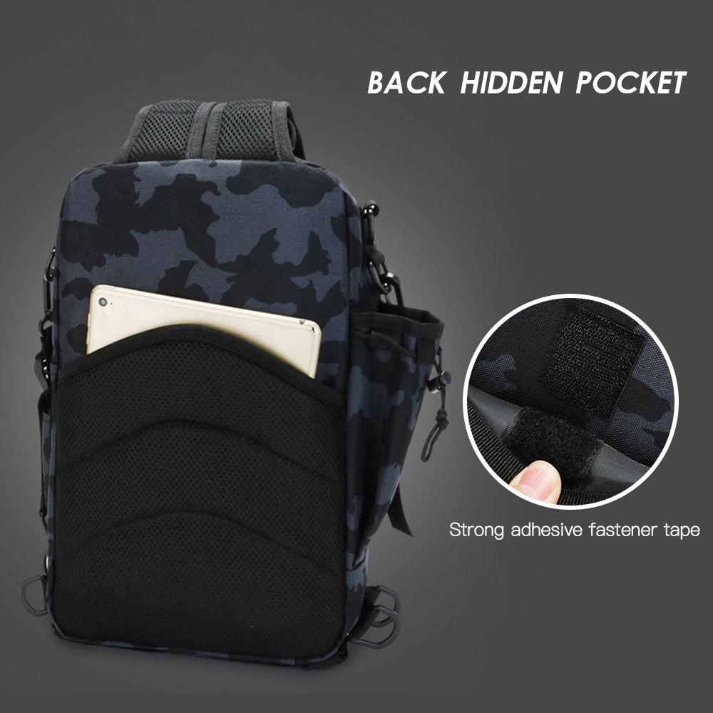 Fishing Tackle Backpack Storage Bag Outdoor Shoulder Backpack Water Resistant Fishing Gear Bag Cross Body Sling Bag