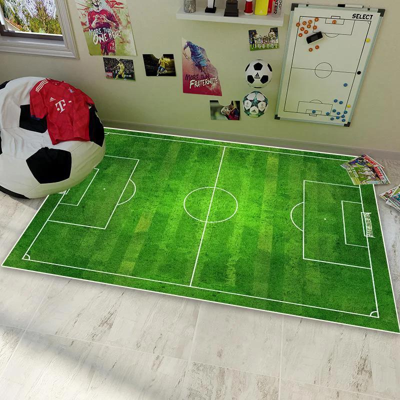 Soccer Football Field Carpet for Living Room Bedroom Home Green Floor Mat Non-slip Decoration for Sofa Children Soft Rug Gifts