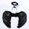 Fashion Cosplay Fairy Halloween Costume Angel Wings & Halo Fancy Dress Props Feather Wings