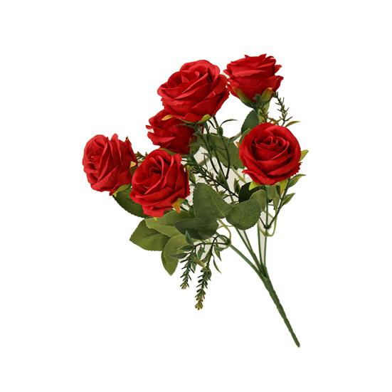 1 Bunch Simulation Flower Wide Application Handmade Faux Silk Unique Fine Texture Artificial Rose Decor for Bedroom