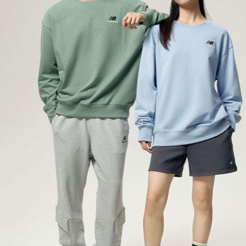 New Balance Толстовки Унисекс Синие С круглым вырезом Умеренный Обычный UT21501-LAY