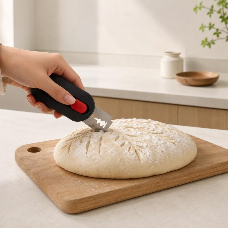 Retractable Bread Lame Dough Scoring Tool Stainless Steel Bread Scoring Knife with Replaceable Blade Pastry Baking Accessories