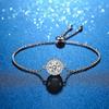 S925 Sterling Silver Starry Round Bag Mosang Diamond Bracelet for Women, Japan and South Korea, Fashionable 1 Carat Mosang Stone Bracelet