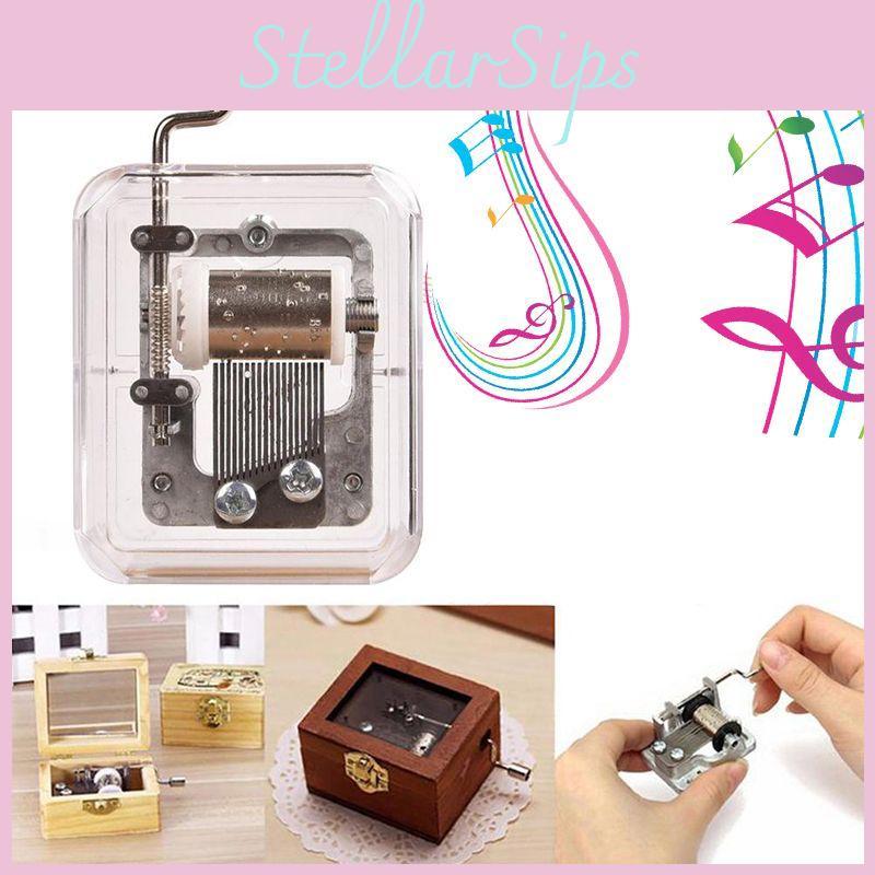 Box Mini Music Hand Cranking Music Movement Transparent Diy Music Box Christmas