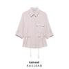 2025 Spring Women's European & American Crepe Lapel Shirt, Fashion Style