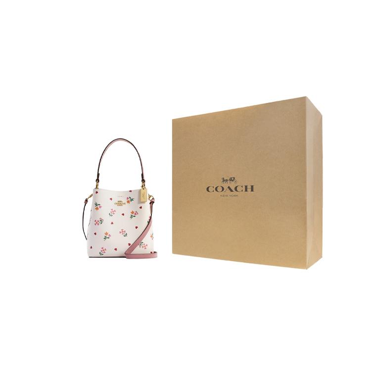 COACH Town Coated Canvas Leather Bucket Bag , Handbag , Shoulder Bag , Crossbody Bag Small Women's (Unisex) Handbags C7976 IMCAH