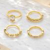 4 Pcs Stackable Rings for Women, Sparkly Cubic Zirconia Rings, Minimalist Statement Wedding Engagement Promise Rings