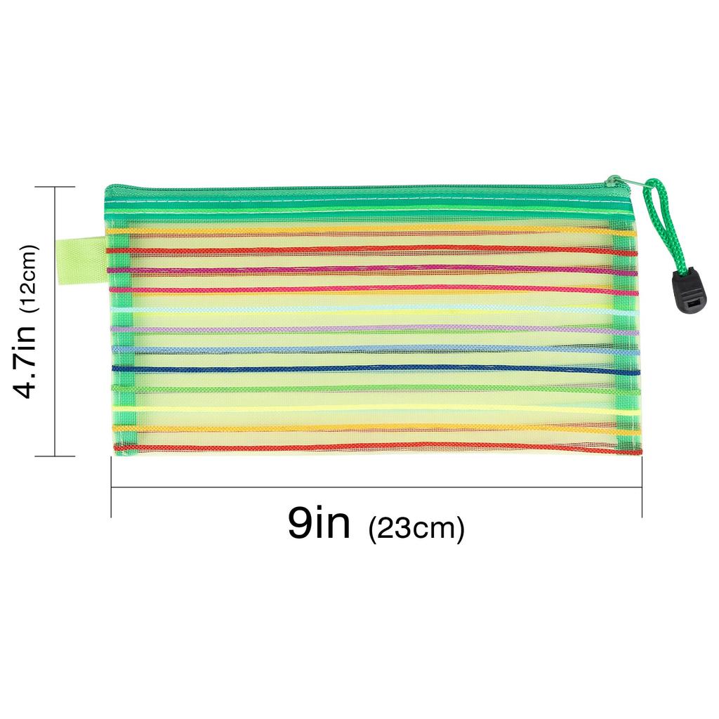 TOCCOOL A6 Nylon Makeup Zippered Mesh Cosmetic Bag for Perfect for Storing Makeup Brushes and Other Cosmetics of Pouch, Travel, (Set 5, Red, Yellow,