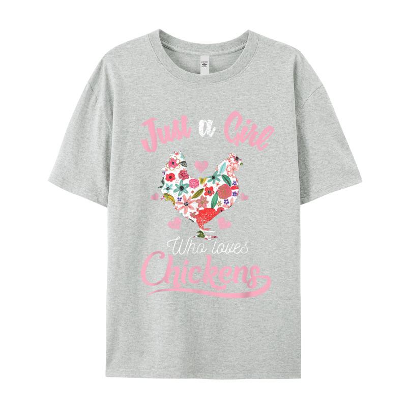 Design Just A Girl Who Loves Round Neck Tshirt New Year Day Tops Tees Short Sleeve Husband Funky Pure Cotton Printed T Shirts