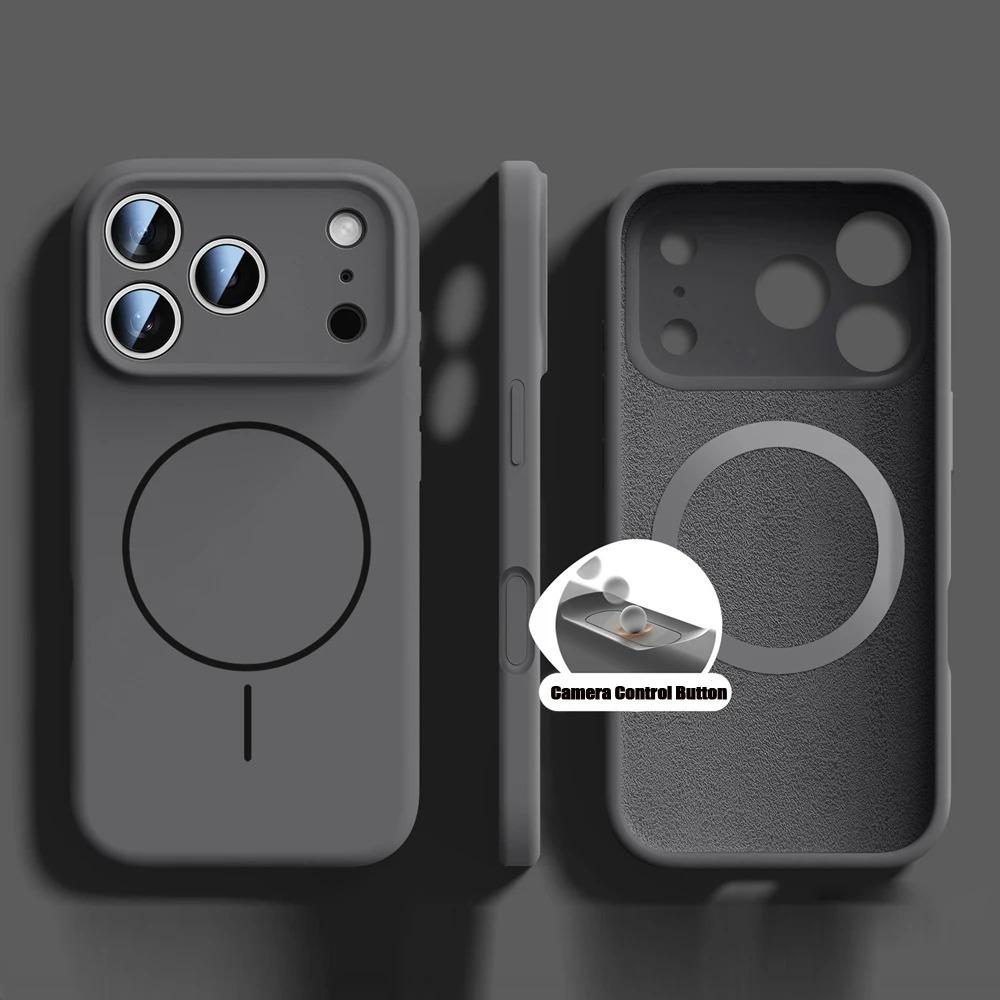 Новый чехол из жидкого силикона с магнитом для For Iphone 17 16 1 14 13 12 Pro Max 16 Plus Air al Мягкая крышка для For For Iphone 17 16 Pro Max