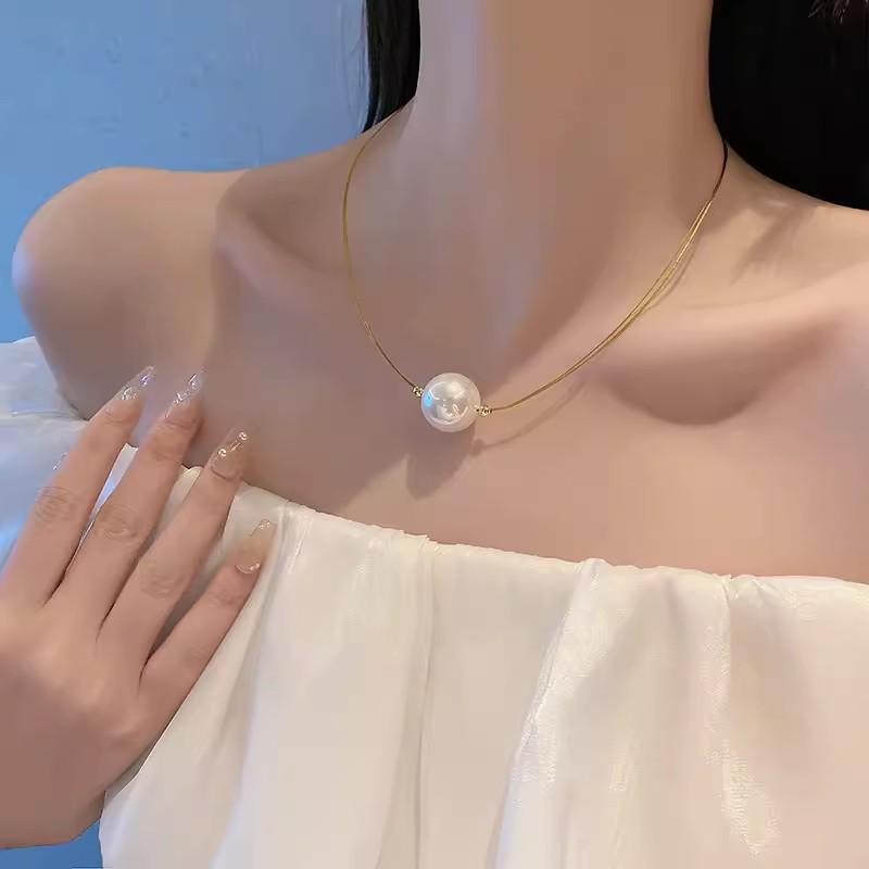 Корейское французское ретро жемчужное ожерелье: Трендовый женский чокер высокого класса 2024