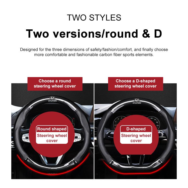 Car Steering Wheel Cover Breathable Anti Slip Leather Steering Cover For Hyundai Accent AMICA Aslan Azera DYNASTY Elantra Equus Galloper