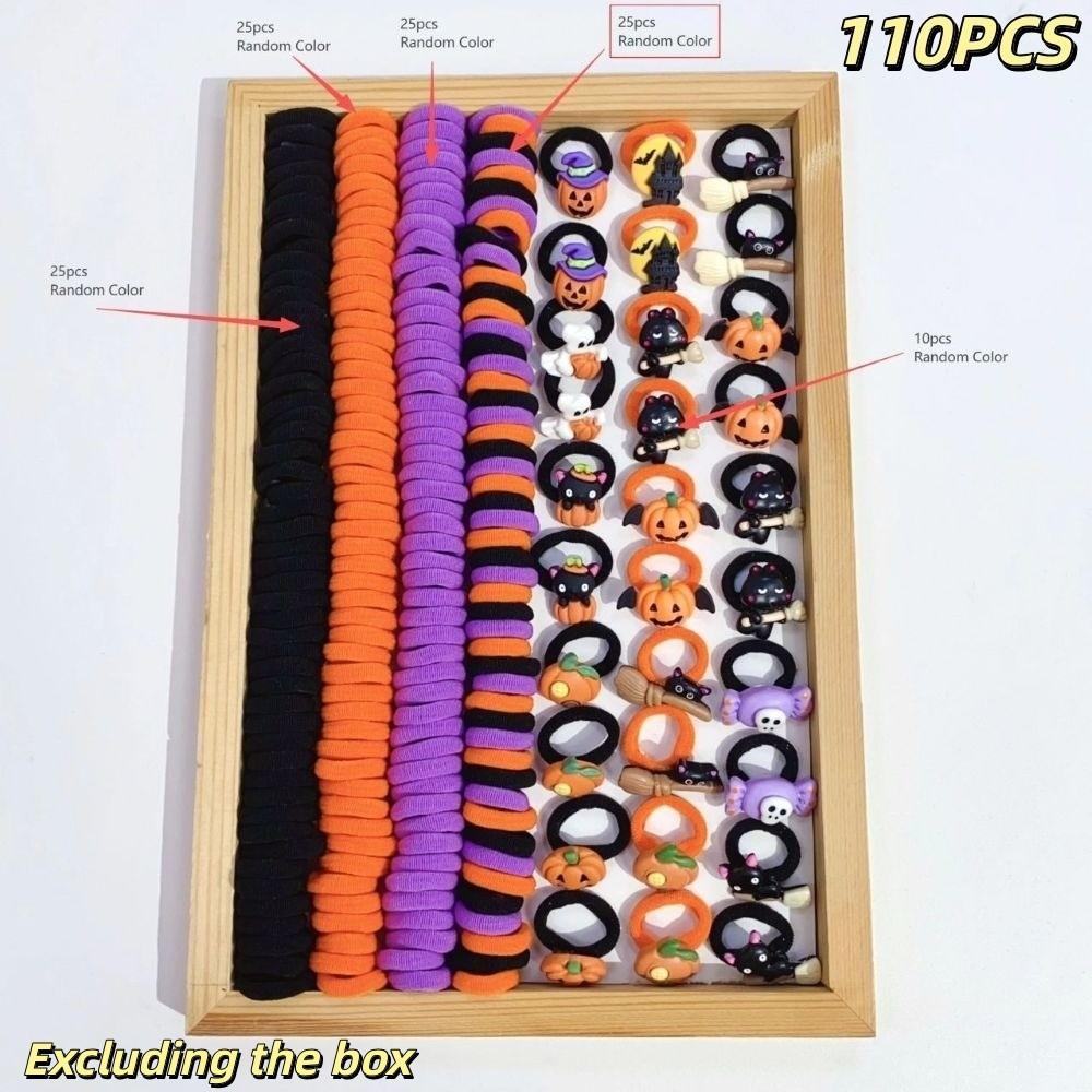 Soft Hair Ties Elastic Hair Scrunchies Halloween Colors Kids Hair Accessories Girls