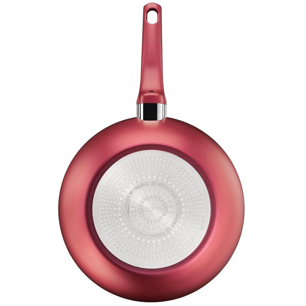 Tefal Индукционная титановая антипригарная сковорода Wok Perfect Cook (28см) Можно мыть в посудомоечной машине в духовке без PFOA Red