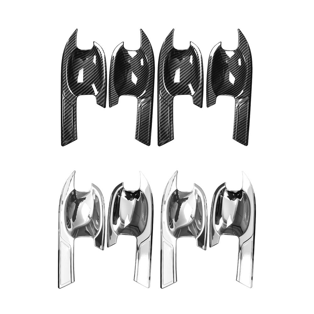 Carbon Fiber Style Door Handle Cover Trim 4Pcs For Hyundai Elantra CN7 / CN7 N 2021-2025 LHD RHD Exterior Decor Car Accessories