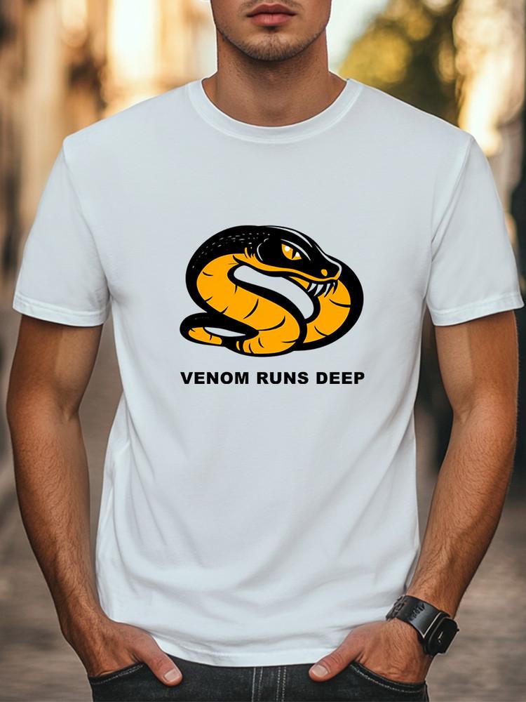 Venom Runs Deep Футболка с принтом змеи Унисекс Женская Мужская Уличная Одежда Повседневная Футболка Унисекс Футболка