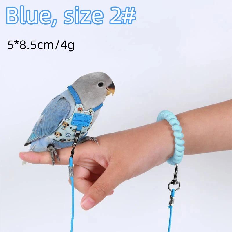 Parrot Harness and Leash Set Lightweight Soft Vest Sturdy Anti-Escape for Small Parrots Park Walking Camping