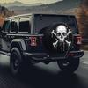 Black And White Skull Pattern Tire Protector, Dark Individual Style, Suitable For Sports Cars, Coupes, Suvs, Modified Cars, Show