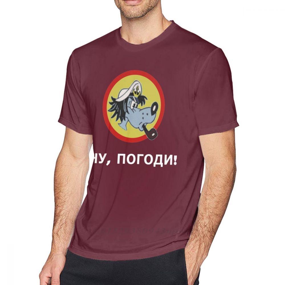 Футболка Ну Погоди Футболка Волк Ну Погоди Унисекс 100% Хлопок Футболка с Принтом Короткий Рукав Пляжная Большого Размера Забавная Футболка