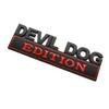 1pc Devil Dog Edition Decals Sticker 3D Raised Letter Emblem Black Red