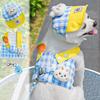 Puppy Summer 3 Piece Outfit Set Adjustable Pet Sun Hat Harness And