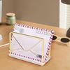 Modern Mail Holder for Home Office, Metal Letter Organizer Sorter for Desk, Cutout Mail Envelope Design, Bill Filling Paper Document Rack, Envelope