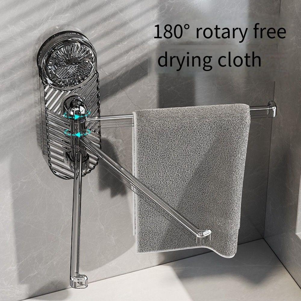 180°Rotating Suction Cup Towel Rack Multi-pole Toilet Towel Rod Clothes Hanger  for Kitchen