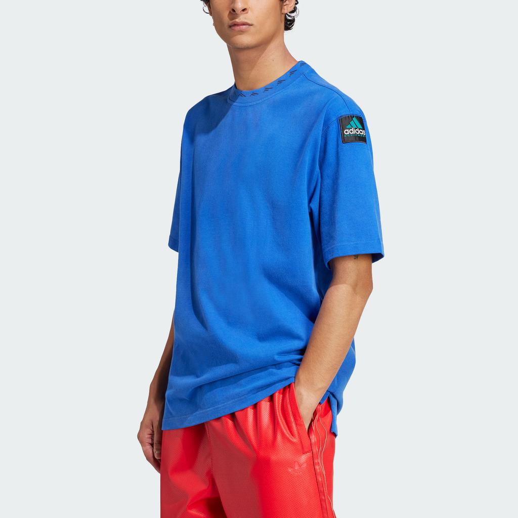 Adidas Футболка Originals EQT SS25 Vintage Wash Series, морская спортивная мода, с круглым вырезом и коротким рукавом, мужские футболки, синие JD0653