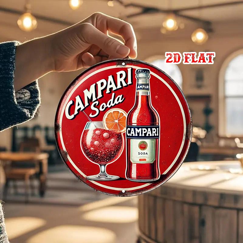 D Flat One Piece of D Flat Round Aluminum Sign Featuring Soda Cheers Perfect for Festive Beverage Themes This Retro