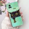Чехол для телефона Vivo V21e V2061 / V21 4G 5G V2050 V2066 VivoV21e V 21 4G Элегантный цветочный принт с кошкой Мягкий силиконовый ТПУ Чехлы
