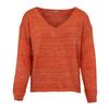 Женский пуловер с V-образным вырезом и оранжевой золотистой нитью PLEASE