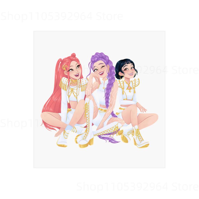 KPop Охотники на Демонов Мультяшные Наклейки Декали DIY Одежда Рюкзак Декор Подарки на День Рождения Термонаклейка