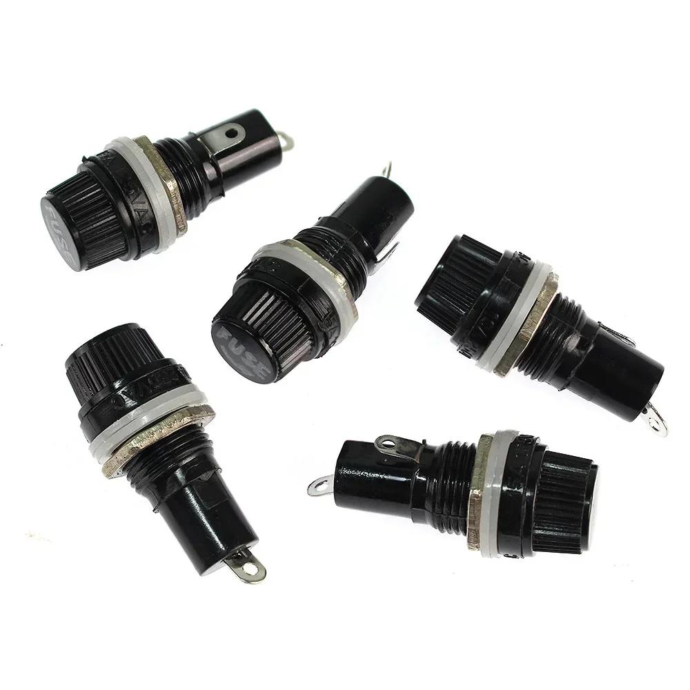 5PCS 5x20MM 6x30MM Glass Fuse Holders 5*20 6*30 Insurance Tube Socket Fuse Holder for insurance Panel Mount Fuse Holder