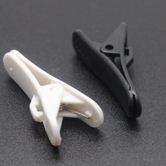 Sound Wave Headphones Cable Clip for Earphone Fixation Long Type 4 Pieces Black Smartphone Mobile EarPhone Long Length Clip Black 4Pieces Long C 4B