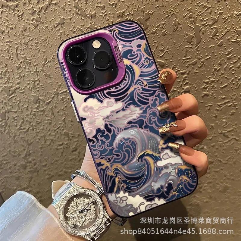 Новая волна подходит для Apple 15 цветной серебристый iPhone14Pro креативный 11promax матовый 16 защитный чехол 17.