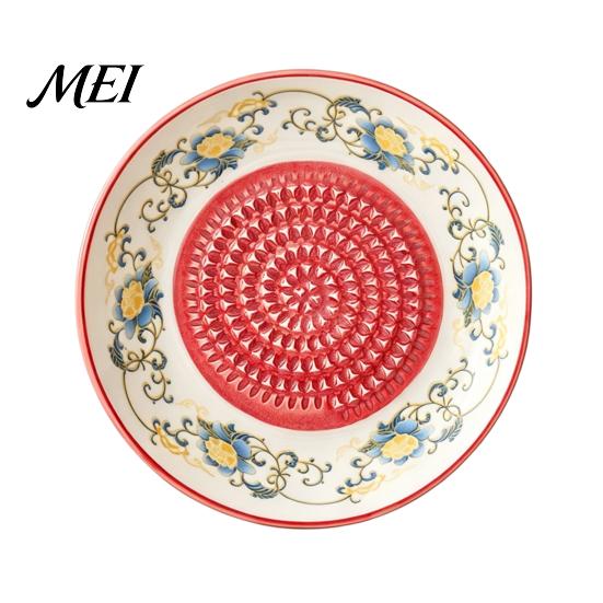 Garlic Grater Plate Ceramic Grinder Bowl, Manual Ginger Fruit Zester Kitchen Dish, All-in-One Prep Mixing Serving Tray, Modern Minimalist Tool