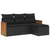 VidaXL Salon de Jardin avec Coussins 4 pcs, Canapés de Terrasse, Ensemble de Meubles de Patio, Mobilier d'Extérieur, Noir 3227581