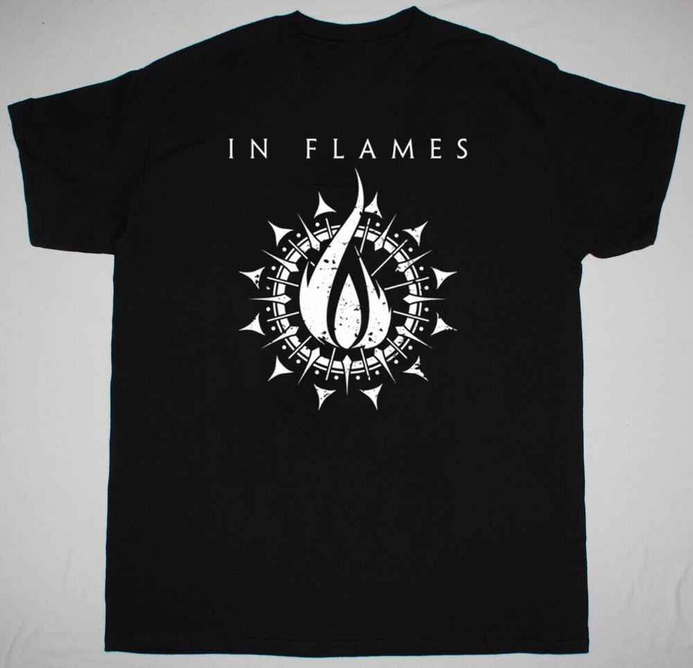 Новый логотип группы In Flames Подарок для мужчины женщины Черный Все размеры Футболка AH1348 Унисекс Футболка