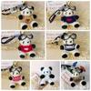 Stuffed Animal Plush Key Ring Cute Pilot Panda Plush Key Ring Panda Keychain  Women Girls