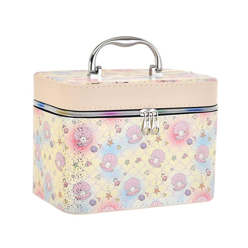 Большая высококачественная косметичка с зеркалом - Многофункциональный трехсекционный набор для домашнего хранения